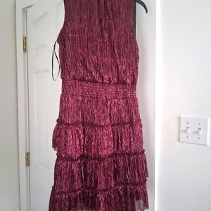 Elegant Burgundy Sleeveless Dress
